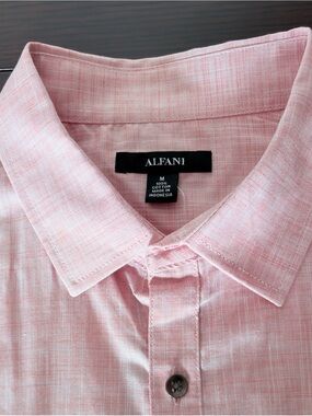 Alfani Men’s Light Pink Cotton Button-Down Shirt